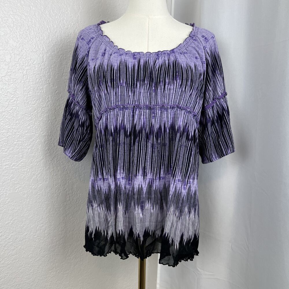 Axcess Top Womens XL Purple Empire Waist Boho Fairy Festival Whimsical Y2K Flowy